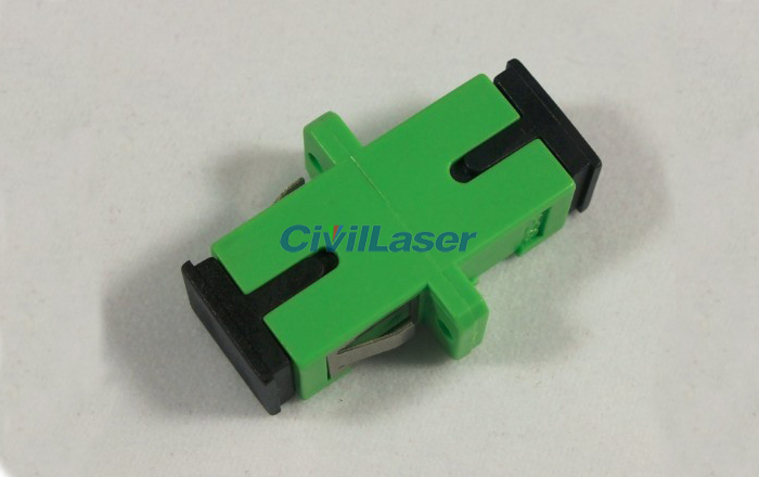SC APC Fiber Optic Adapter Singal Core 녹색 Plastic Flange